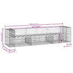 Banc de jardin design gabion 287x71x65,5 cm bois massif de pin – Image 7