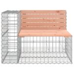 Banc jardin design gabion 287x71x65,5 cm bois massif de douglas – Image 2