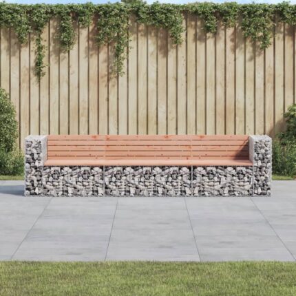 Banc jardin design gabion 287x71x65,5 cm bois massif de douglas
