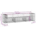 Banc de jardin design gabion 287x71x65,5cm bois de pin imprégné – Image 7