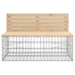 Banc de jardin design gabion 347x71x65,5 cm bois massif de pin – Image 4