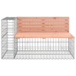 Banc jardin design gabion 347x71x65,5 cm bois massif de douglas – Image 2