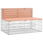 Banc jardin design gabion 347x71x65,5 cm bois massif de douglas – Image 3