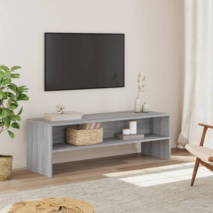 Meuble TV sonoma gris 120x40x40 cm bois d'ingénierie – Image 1