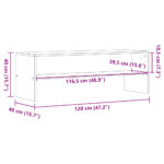 Meuble TV chêne marron 120x40x40 cm bois d'ingénierie – Image 7