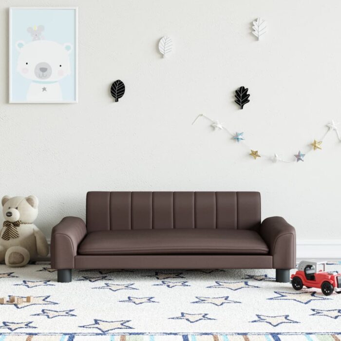 Canapé pour enfants marron 90x53x30 cm similicuir – Image 1