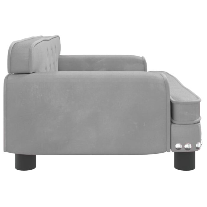 Canapé pour enfants gris clair 70x45x30 cm velours – Image 2