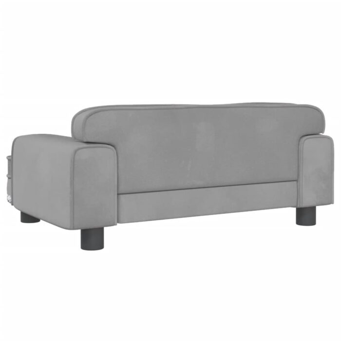 Canapé pour enfants gris clair 70x45x30 cm velours – Image 3