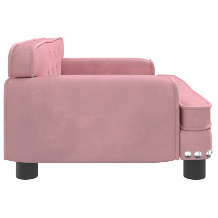 Canapé pour enfants rose 70x45x30 cm velours – Image 2