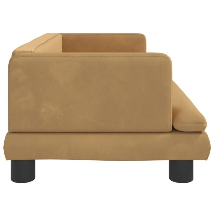 Canapé pour enfants marron 80x45x30 cm velours – Image 2
