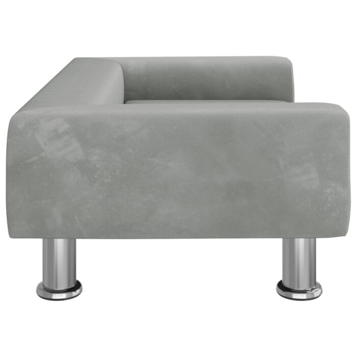 Canapé pour enfants gris clair 70x45x26,5 cm velours – Image 2