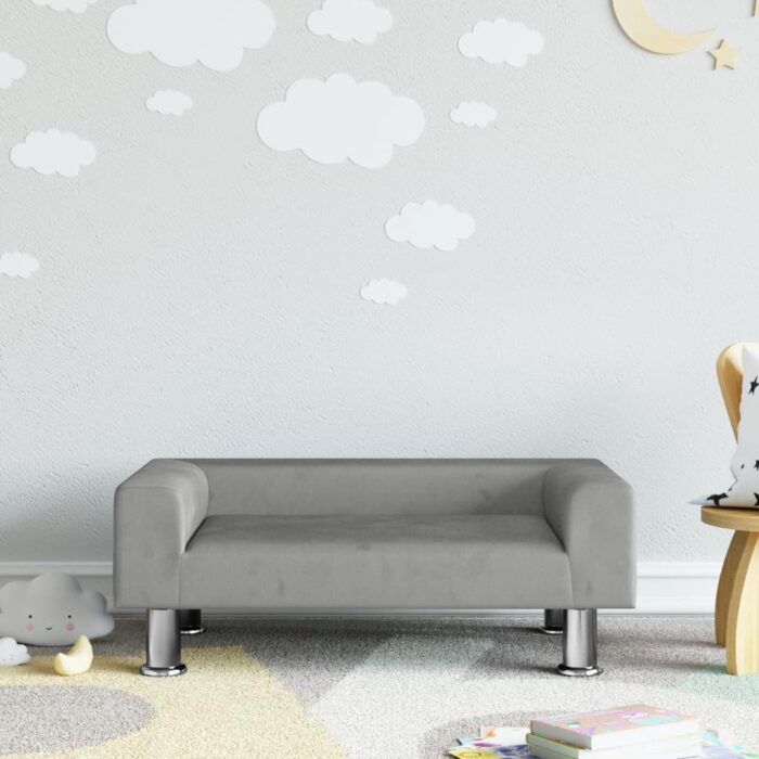 VXL8720845456436_m_en_hd_1.jpg Canapé pour enfants gris clair 70x45x26,5 cm velours – Image 1