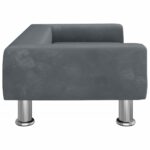 Canapé pour enfants gris foncé 70x45x26,5 cm velours – Image 2