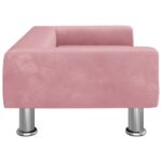 Canapé pour enfants rose 70x45x26,5 cm velours – Image 2
