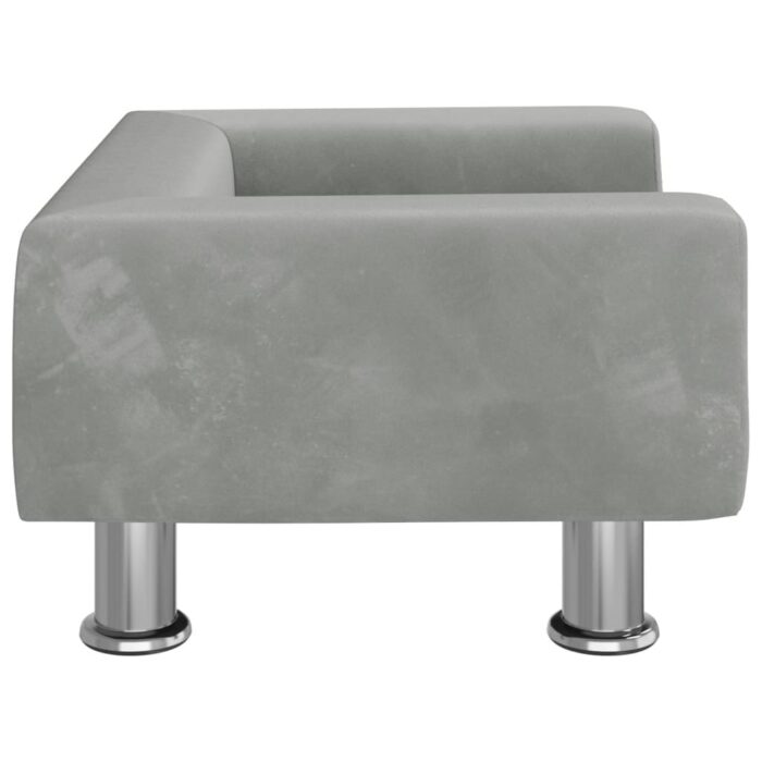 Canapé pour enfants gris clair 50x40x26,5 cm velours – Image 2