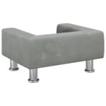 Canapé pour enfants gris clair 50x40x26,5 cm velours – Image 3