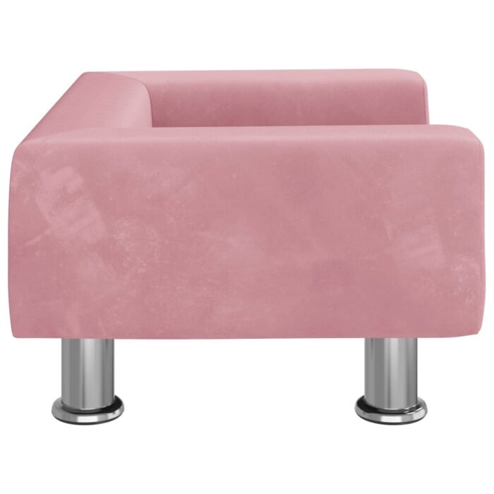 Canapé pour enfants rose 50x40x26,5 cm velours – Image 2