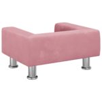 Canapé pour enfants rose 50x40x26,5 cm velours – Image 3