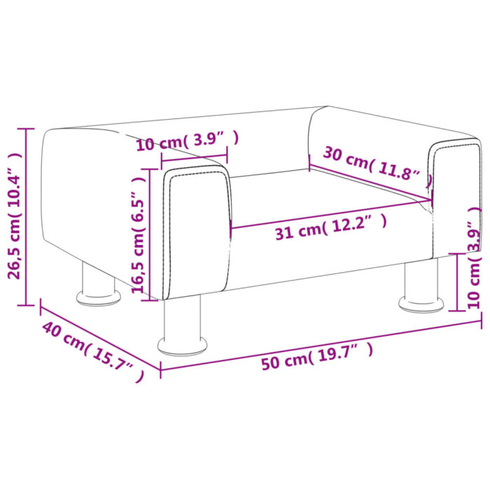 Canapé pour enfants rose 50x40x26,5 cm velours – Image 5