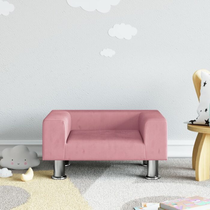 VXL8720845456528_m_en_hd_1.jpg Canapé pour enfants rose 50x40x26,5 cm velours – Image 1