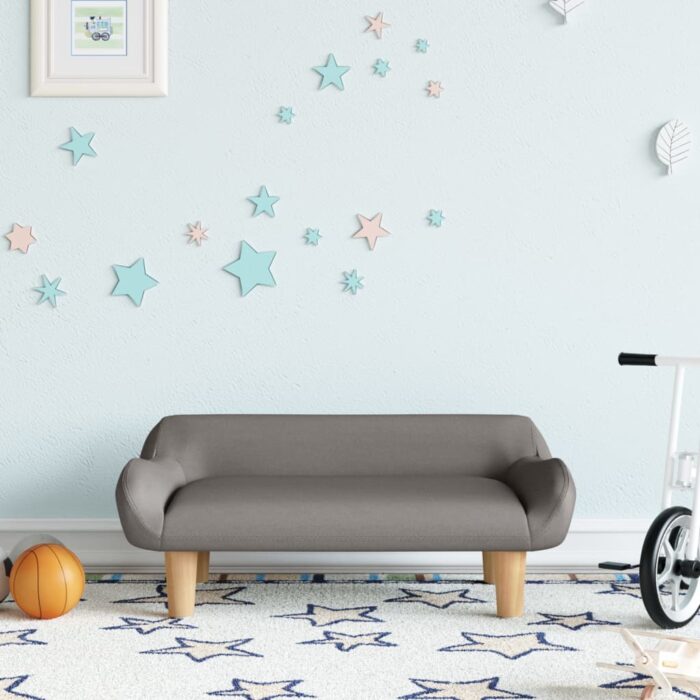 Canapé pour enfants taupe 70x40x24 cm tissu – Image 1