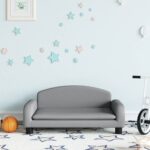 Canapé pour enfants gris clair 70x45x30 cm tissu