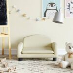 Canapé pour enfants crème 50x40x30 cm similicuir