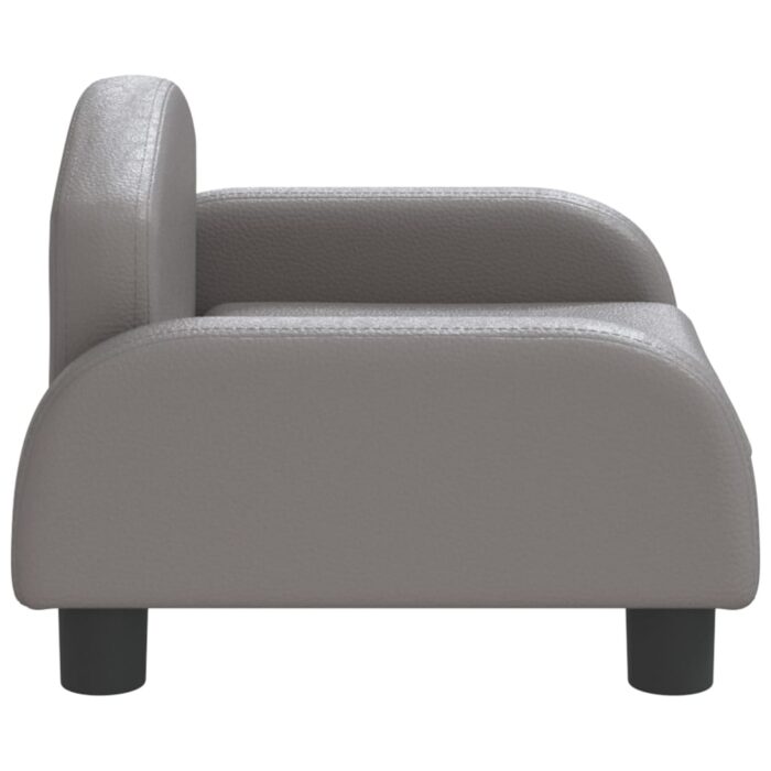 Canapé pour enfants gris 50x40x30 cm similicuir – Image 2