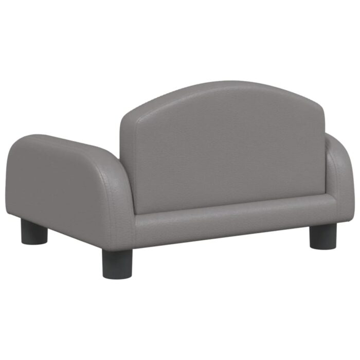 Canapé pour enfants gris 50x40x30 cm similicuir – Image 3