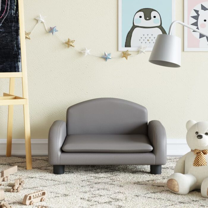 VXL8720845456900_m_en_hd_1.jpg Canapé pour enfants gris 50x40x30 cm similicuir – Image 1