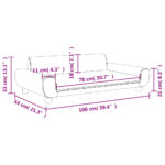 Canapé pour enfants crème 100x54x33 cm velours – Image 5