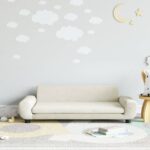 Canapé pour enfants crème 100x54x33 cm velours