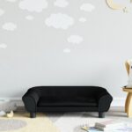Canapé pour enfants noir 70x45x26 cm velours