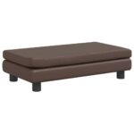 Canapé avec repose-pied pour enfants marron 100x50x30 cm – Image 5