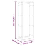 Portant de bois de chauffage 50x28x132 cm acier inoxydable – Image 5