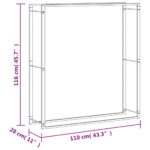 Portant de bois de chauffage 110x28x116 cm acier inoxydable – Image 5