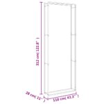 Portant de bois de chauffage 110x28x312 cm acier inoxydable – Image 5