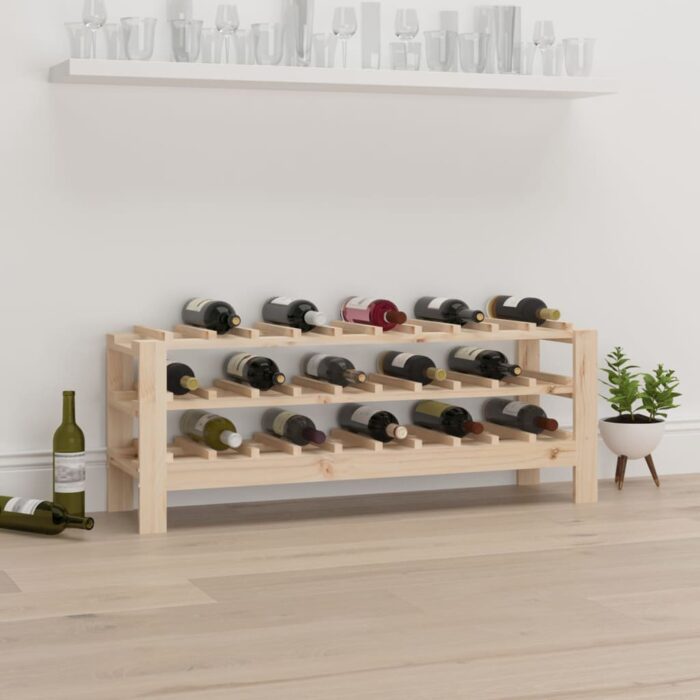 Casier à vin 109,5x30x42 cm Bois de pin massif – Image 1