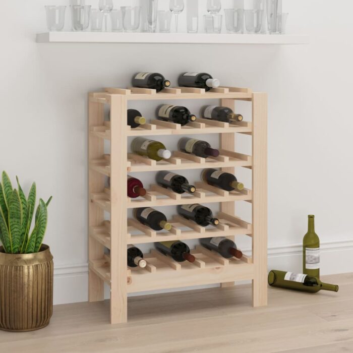 Casier à vin 61,5x30x82 cm Bois de pin massif – Image 1