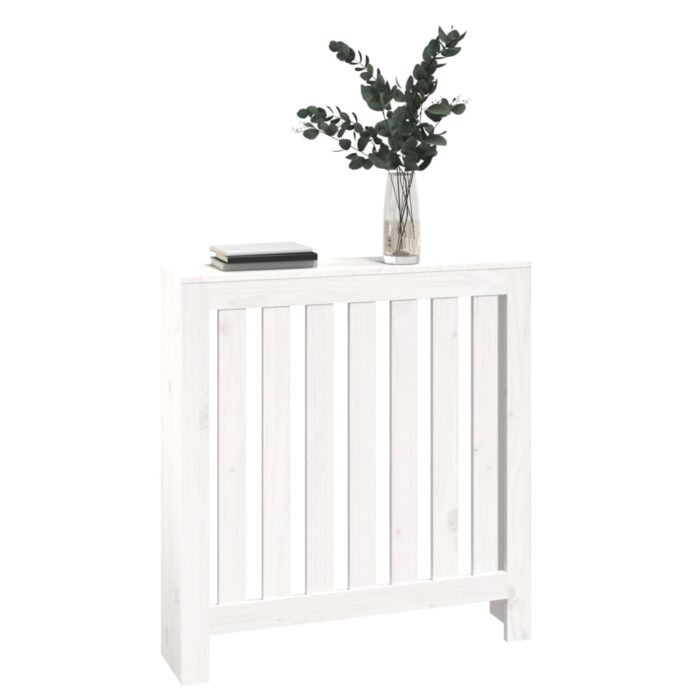 Cache-radiateur Blanc 79,5x19x84 cm Bois massif de pin – Image 2