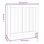 Cache-radiateur Blanc 79,5x19x84 cm Bois massif de pin – Image 6