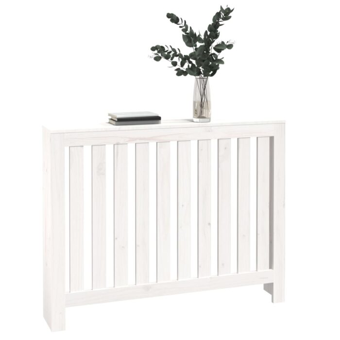 Cache-radiateur Blanc 108,5x19x84 cm Bois massif de pin – Image 2