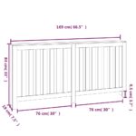 Cache-radiateur Blanc 169x19x84 cm Bois massif de pin – Image 6