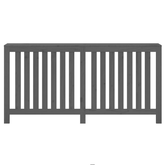 Cache-radiateur Gris 169x19x84 cm Bois massif de pin – Image 3