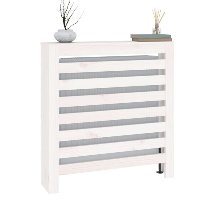 Cache-radiateur Blanc 79,5x19x84 cm Bois massif de pin – Image 2