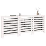 Cache-radiateur Blanc 210x21x85 cm Bois massif de pin – Image 2