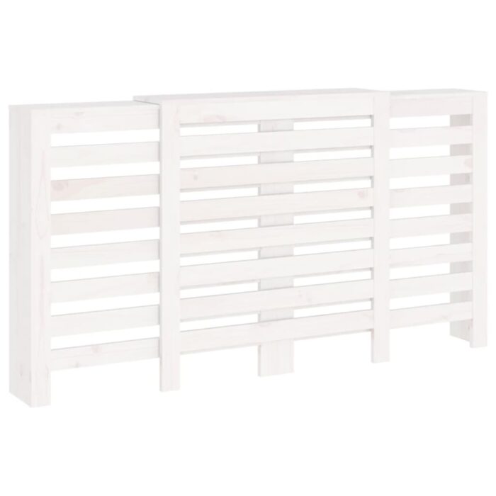 Cache-radiateur Blanc 210x21x85 cm Bois massif de pin – Image 5