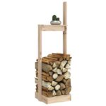 Porte-bûches 33,5x30x110 cm Bois massif de pin – Image 2