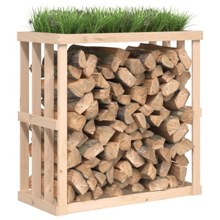 Porte-bûches d’extérieur 108x52x106 cm Bois massif de pin – Image 7