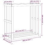 Porte-bûches d’extérieur Blanc 108x52x106 cm Bois massif de pin – Image 2
